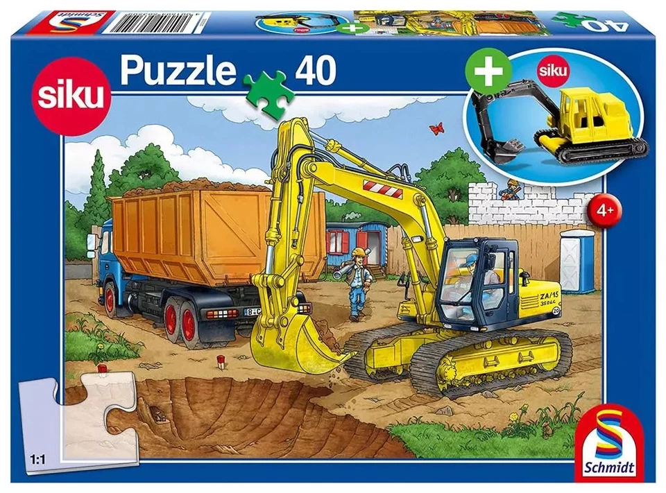 4001504563509 Puzzle 40 Siku Koparka + zabawka G3 Schmidt Foto 1 de 1