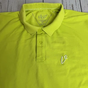 Vice Golf Polo Shirt Mens XL Neon Green Activewear Performance Casual Stretch - Picture 1 of 11