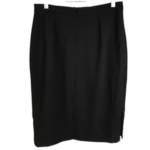 Anne Fontaine Pencil Skirt Womens Size 40 Black Pocket Side & Zip Flaps Front - Picture 1 of 9