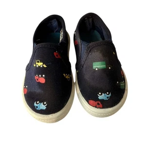 Carter's Slip on Sneakers, Navy with Multi-coloured Trucks, White Flex Soles, Si - Foto 1 di 5