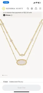 Kendra Scott Elisa Gold Multi Strand Necklace in white Drusy. Retail $90 - Picture 1 of 4
