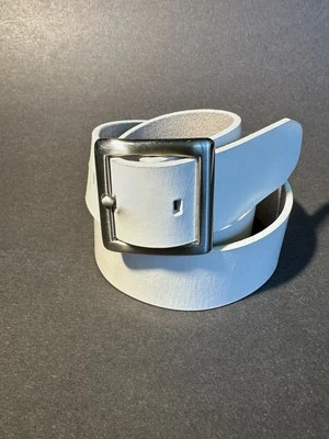 Cinturón Nine West Mujer Cuero Blanco Hebilla Plateado Talla XL Usado  Foto 1 de 4