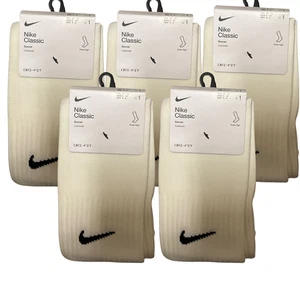 5 Pack Nike Classic Dri-FIT Soccer Socks SX5728-100 White Knee High Size M NEW - Picture 1 of 2
