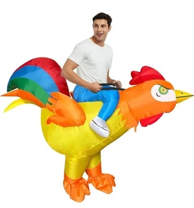 Aufblasbares Huhn Kostüm für Erwachsene Fahrt auf Hahn lustig Halloween Blow Up - Bild 1 von 4