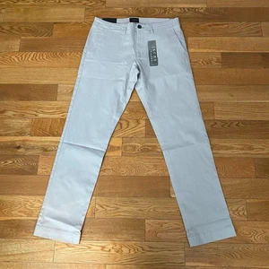 Pantalones chinos Jachs New York para hombre cemento ajustados calce recto tiro medio elásticos 31 nuevos con etiquetas - Imagen 1 de 8