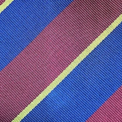 £95 EDE & RAVENSCROFT MENS BURGUNDY,BLUE & GOLD REGIMENTAL STRIPE TIE UK MADE Y8 - image 1 of 4