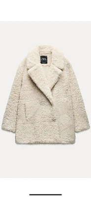 Abrigo corto de piel sintética 100 % auténtico de ZARA $109,90 + talla fiscal: XL Foto 1 de 4