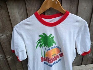 Vtg 70s Hanes Jetsave Miami Beach The British Are Here Ringer T Shirt Sz M 38-40 - Picture 1 of 6