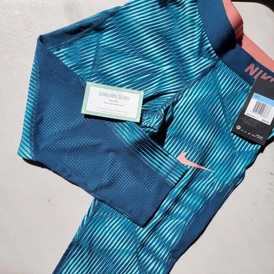 Nike Pro Niñas Grandes Dri-fit Capri Leggings Verde Azulado Nuevo $55 Foto 1 de 3