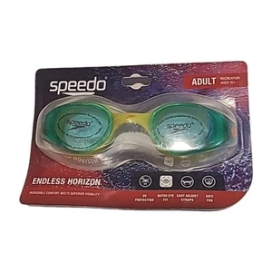 Speedo Endless Horizon Adult To 15+ Lime/Orange - Picture 1 of 12