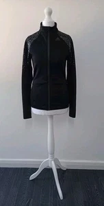Adidas Womens Tracksuit Top Running Gym Black Size 2XS Excellent Condition - Picture 1 of 12
