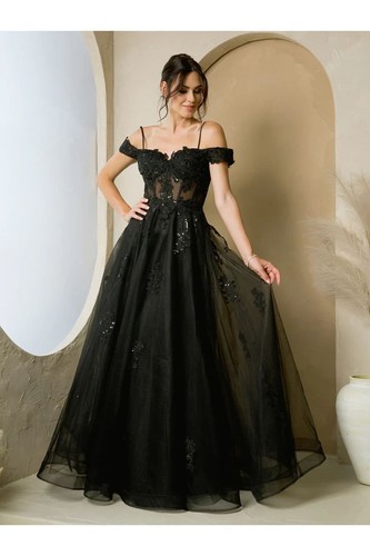 OFF WHITE Abito da ballo formale Eva USA 5270 lungo linea A