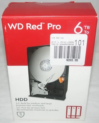 New WD Red Pro WD6005FFBX 6TB 7200 RPM 256MB Cache SATA 6.0Gb/s 3.5" Hard Drive - Image 1 of 2