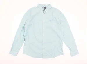 Marks and Spencer Men's Blue Striped Shirt L Button-Up - Picture 1 of 12