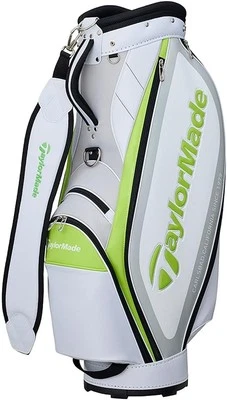 TaylorMade Golf True Light Cart Bag 9 x 47in Lightweight White / Lime 2024 Model - Image 1 of 4