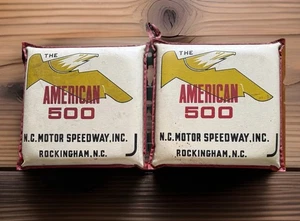 Pair of 1965 inaugural The American 500 N.C. Motor Speedway Rockingham Cushion - Picture 1 of 2