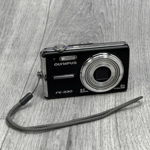 Cámara digital Olympus FE-330 8,0 MP 5x zoom negra probada funcionando SIN BATERÍA - Imagen 1 de 14