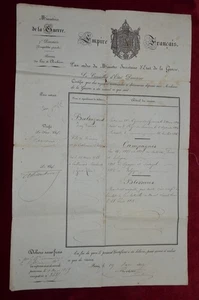 CAVALERIE 1° EMPIRE-22° CHASSEURS -3° LANCIERS-ETAT SERVICE & BLESSURE-NAPOLEON - Picture 1 of 5