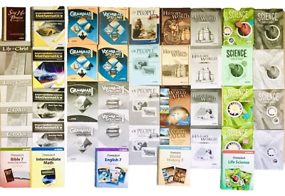 Abeka 7th Grade 7 Lot 43 Complete Curriculum Set Student Kit + Teacher Key Books - Image 1 of 4