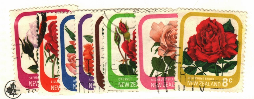 New Zealand #584-91 used roses flowers - Image 1 of 1