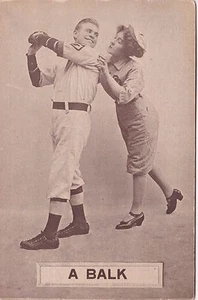 C1910 Funny Risque Baseball Postcard "A Balk" RIS5 - Picture 1 of 2