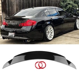 For INFINITI G35 G25 G37 Q40 Glossy Black Rear Trunk Spoiler Lip 1 Set 4 Door - Picture 1 of 10