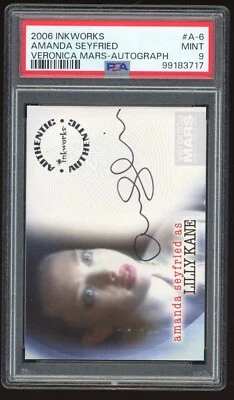 AMANDA SEYFRIED 2006 Inkworks VERONICA MARS #A6 Autograph AUTO CARD PSA 9 - Image 1 of 2