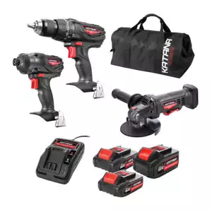 Katana by Kincrome 18V Cordless Hammer Drill, Impact Driver & 125mm Grinder Kit - Picture 1 of 1