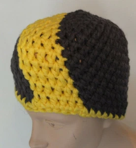 Handmade Winter Hat S 50 - 52 CM New Gray/Yellow - Picture 1 of 3