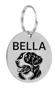 STAINLESS STEEL LASER ENGRAVED PET TAG ID DOG NAME TAGS ALL BREEDS AVAILABLE - Picture 1 of 7