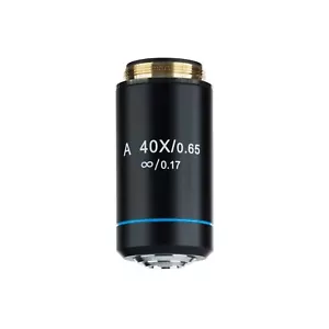 Objetivo Microscopio Acromático AmScope 40X Infinity con Estuche en Acabado Negro - Imagen 1 de 2