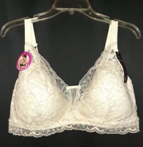NEW BALI Size 3XL Bra Ivory 6591 Lace Desire Floral Bralette - Picture 1 of 6