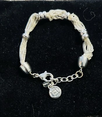 Impresionante Brazalete de Plata Dana Buchman Cadena Multicapa y Nudo 8 1/2". NUEVO SIN ETIQUETAS. Foto 1 de 4