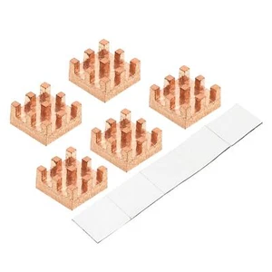 5 Stück Kupferkühlkörper 6x6x3mm mit Selbstklebendem für IC Chipsatz Kühler - Bild 1 von 6