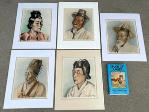 Sehr selten - Mary Linley Taylor (1889-) 5 pastellfarbene alte koreanische Portrait Fotos - Bild 1 von 24