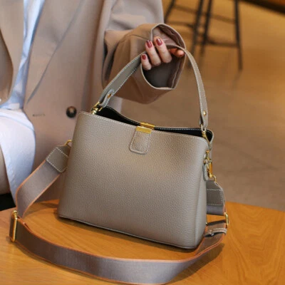 Genuine Leather Women Ladies Shoulder Crossbody Handbag Travel Shopper Tote Bag - Image 1 of 4