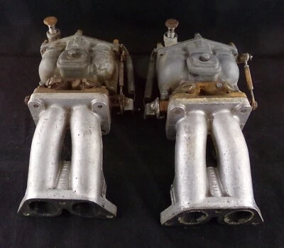 Porsche 356 ZENITH 32 NDIX DVG  Carburetors (2) AND INTAKE manifolds - Image 1 of 4