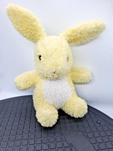 Peluche Kinder Gund Bunny Sherpa 1987 vintage amarillo y blanco con sonajero 9 pulgadas - Imagen 1 de 8