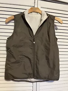 OLEG CASSINI OCS Women’s Size Large L Vest Sleeveless Jacket Reversible Fleece - Picture 1 of 11
