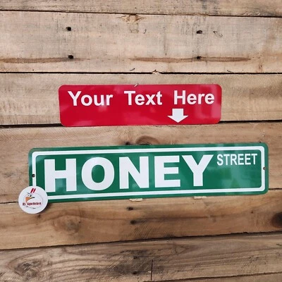 PERSONALIZED STREET SIGN - any text  & color you want - ALUMINUM 4" x 18" - Image 1 of 2