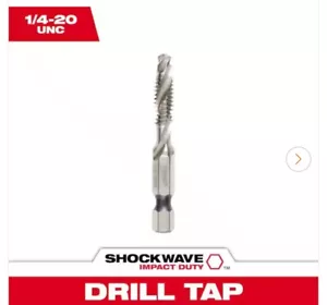 Milwaukee SHOCKWAVE 1/4-20 UNC Steel Impact Rated Drill Tap Bit, 48-89-4873 - Picture 1 of 6