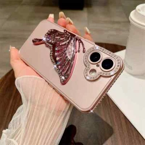 Custodia di lusso 3D glitter farfalla carina per iPhone 16 Pro Max 15 14 11 12 13 - Foto 1 di 27