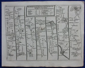 HAMPSHIRE, FARNHAM, SOUTHAMPTON, CORNWALL, antique road map, SENEX, 54-55, 1762 - Picture 1 of 4