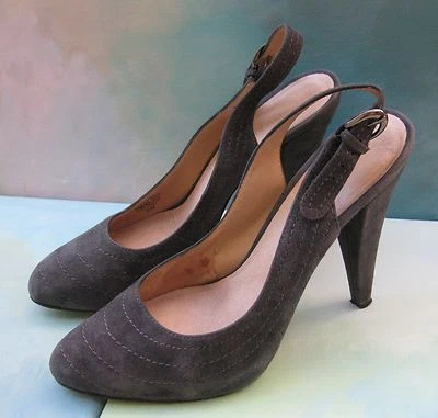 Boutique 9 GINO серый нубук замши кожи слинга каблуки Wms 8 - Изображение 1 из 4