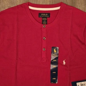 NWT Polo Ralph Lauren Men's Waffle Knit Henley Thermal Crew-Neck T-Shirt SZ L  - Picture 1 of 6