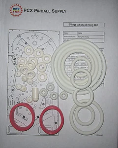 1984 Bally/Midway Kings of Steel máquina de pinball kit de anillo de goma - Imagen 1 de 2