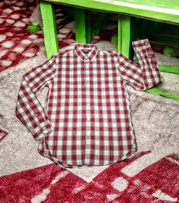 J CREW Red Navy Plaid FLEX WASHED Classic Button Down Shirt Casual Men's Medium - Image 1 of 4