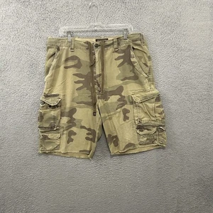 Vintage Abercrombie Fitch Shorts Mens 34 Green Camo Cargo Drawstring Y2K Adult - Picture 1 of 14