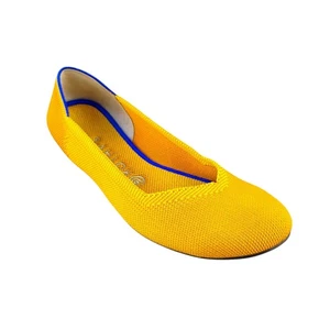 Rothy's Women's Ballet Flats Yellow Round Toe Slip On Knit Washable Shoes Size 9 - Picture 1 of 15