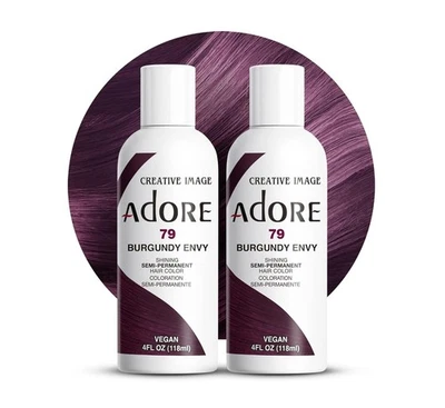 [2 Pack] Adore Semi Permanent Hair Dye Color 4oz [ 079 Burgundy Envy ] - Image 1 of 4